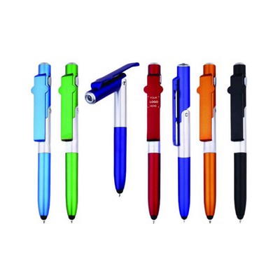 4-in-1 Stylus Pen Phone Stand with LED Flashlight