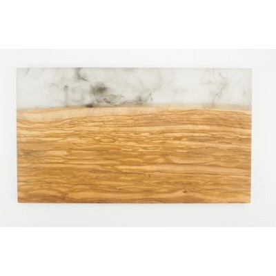 Jeanne Fitz Jeanne Fitz Olive Wood + Resin Serving Board, Grey