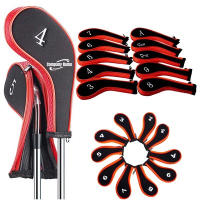 10Pcs Patchwork Golf Iron Club Cover