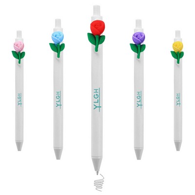 Rose Bouquet Click Activated Pen