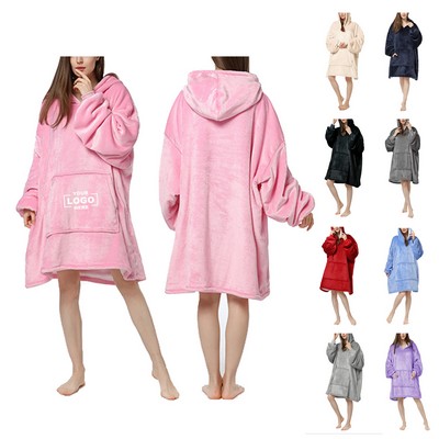 Oversized Sherpa Blanket Hoodie for Adults