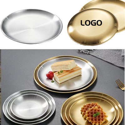 Stainless Round Dishes Dinnerware