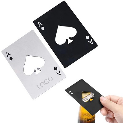 Stainless Steel Ace Spades Poker Bottle Opener