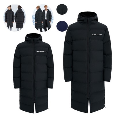 Long Puffer Jacket Men Keep Warm Puffer Coat