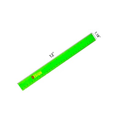 12 Inches Plastic Color Transparent Ruler