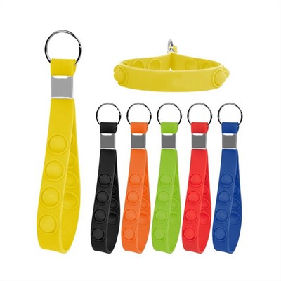 Silicone Pop Bubbles Fidget Wrist Strap Keychain