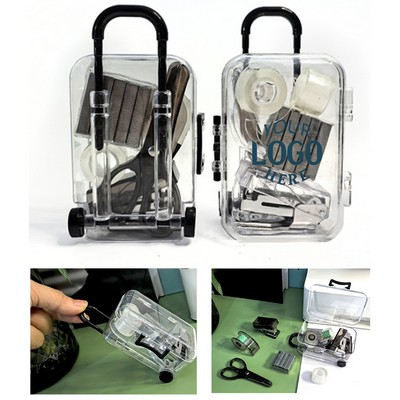 Mini Trolley Case Organizer with Stationery 5-Piece Set