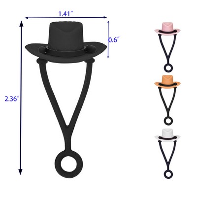 Compatible with 20 30 40 Oz Tumbler and Water Bottles Cowboy Hat Straw Topper