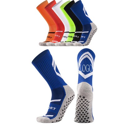 Thick-towel-bottom Mid-calf Dot-gel Football Sock