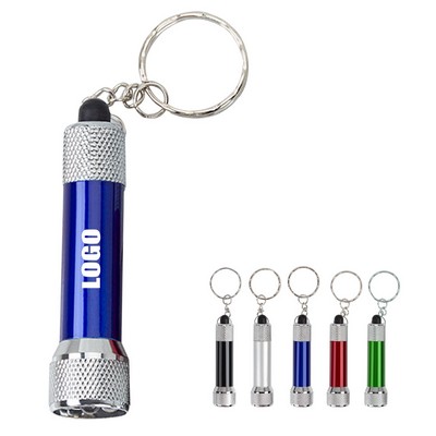 Compact LED Flashlight with Key Ring and Aluminum Design Twist Activation