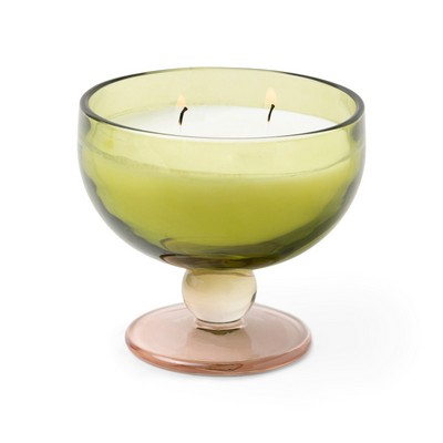 Aura 6 Oz Green & Blush Tinted Glass Goblet - Misted Lime