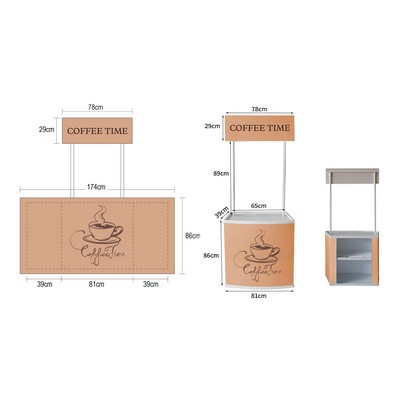 Portable Promotion Booth Trade Show Podium Table Exhibition Counter Stand Booth W/ Top Dispaly