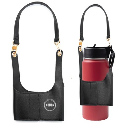 Hot Selling Portable Pu Leather Cup Holder With Customizable Logo