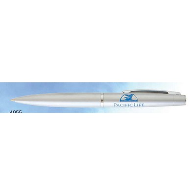 Satin Chrome Plated Brass Barrel Ball Pen (Siikscreen)