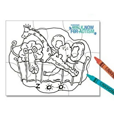 5 Piece Puzzle Color Your Own w/Paper Board - 40pt.