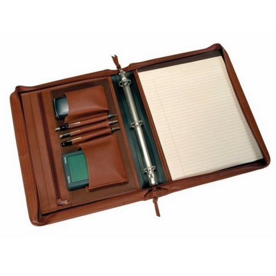 Leather Deluxe Convertible Zip Around Binder/Folio