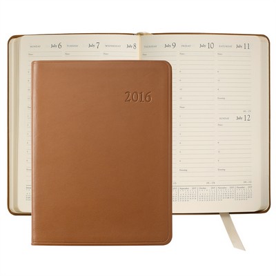 Traditional Leather Desk Diary Datebook (7"x9 1/4")