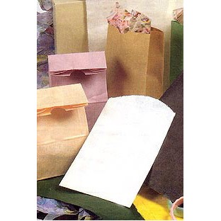 Flat Pinch Bottom Colored Paper Merchandise Bag (6 1/4"x9 1/4")