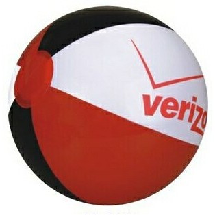 16" Inflatable Red/Black/White Beach Ball