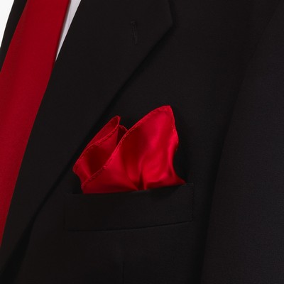 Red Polyester Pocket Square