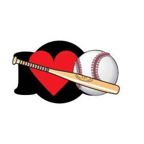 I Love Baseball w/Bat Lapel Pin