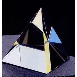 Crystal Rainbow Pyramid Paper Weight (2 3/4"x3")