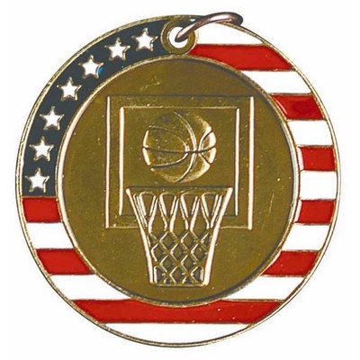 Medals, "Basketball" - 2" Stars & Stripes