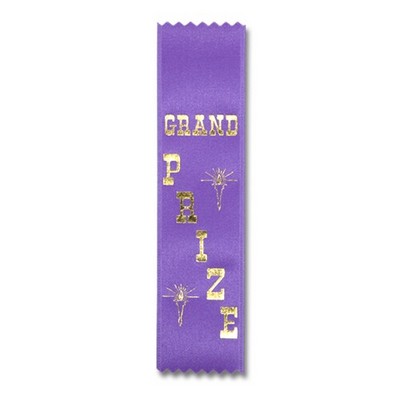 2"x8" Grand Prize Stock Lapel Award Ribbon