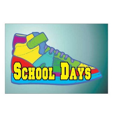 School Days Shoe Rectangle Badge w/ Bar Pin (2"x3")