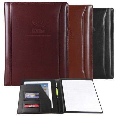 Atlantis Burgundy Red Leather Padfolio