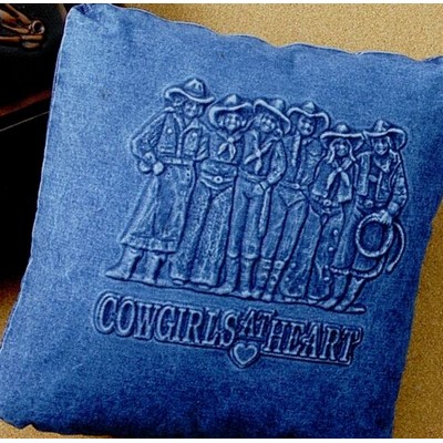 Embossed Denim Pillow