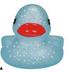 Rubber Transparent Mom Duck w/ Glitter Inside©