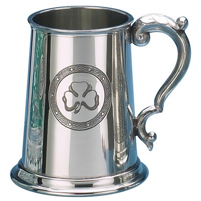 Pewter Shamrock Tankard Mug