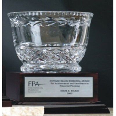 7.5" Hand Crafted Crystal Bowl Award