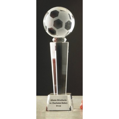 3" Crystal Soccer Tower Award