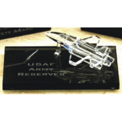 Optical Crystal Fighter Jet Award (3"x4")