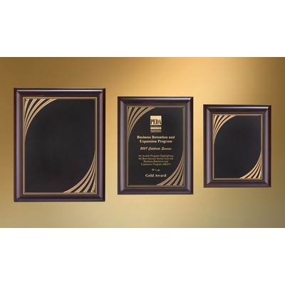 Cherry Finish Plaque w/ Cascading Gold Swirl Engraving Plate (11"x14")