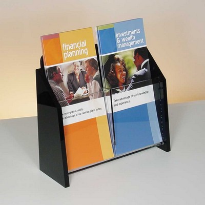 Deluxe 2-Pocket Acrylic Brochure Holder Countertop