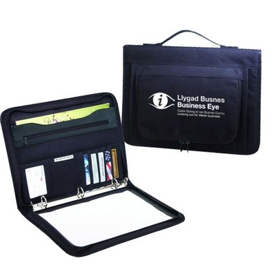 Deluxe Binder Padfolio w/ Zipper Pockets & Carry Handle