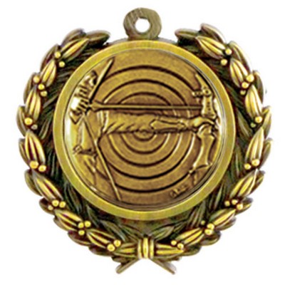 Stock Archery Medal w/ Wreath Edge 1 1/4"