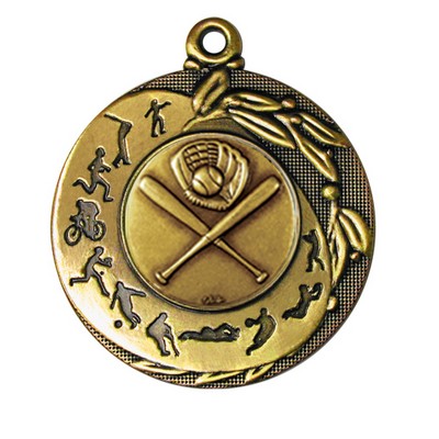 Stock Sport Silhouettes 2" Medal- Baseball