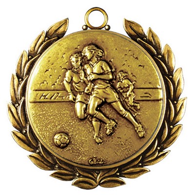 Regency Stock Medal w/ Wreath (Soccer Female) 2 3/4"