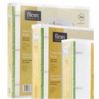 ½" Clear 3 Ring Binder w/Removable Spine Pocket