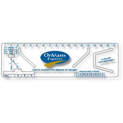 .030 Clear Plastic Logbook Ruler, Stock Shape LBR2 (2.13"x7.13"), Spot Color