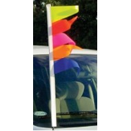 Rainbow Color - 8 Oz. Plastic-Cloth Vinyl Triangle Pennants