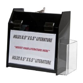 Black Locking Ballot/ Suggestion Box W/ Ad Holder