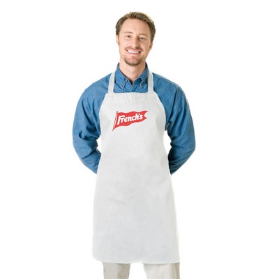 White Twill Wide Bib Butcher Apron - 1 Color (28"x34")