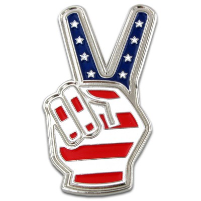 Peace Sign Fingers Pin