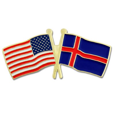 USA & Iceland Flag Pin