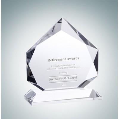 Prestige Diamond Optical Crystal Award Plaque (Small)